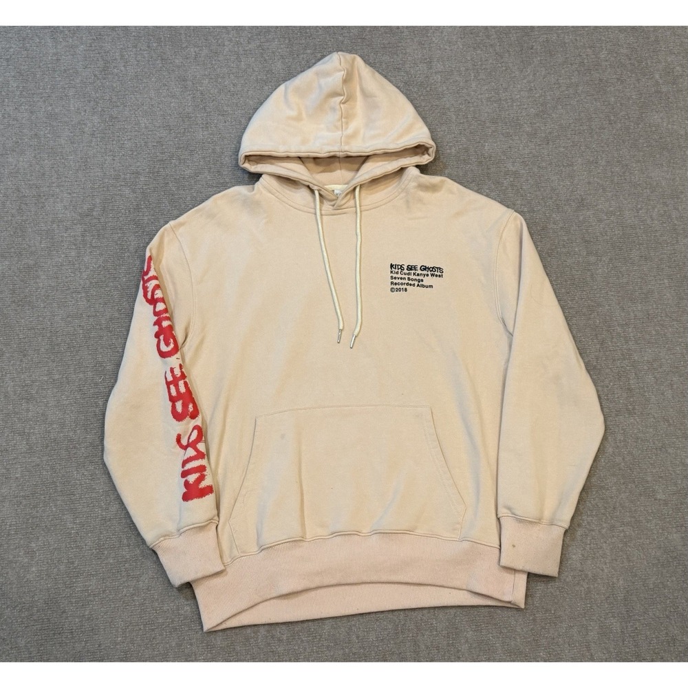 Kids See Ghosts Kanye West x Kid Cudi Hoodie Cream Size Medium
